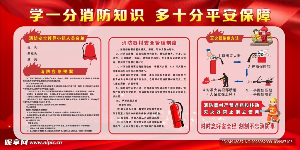 消防安全知识宣传栏展板制度海报