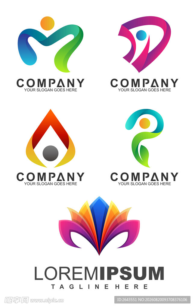 创意多彩图形logo标模版合集