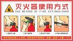 灭火器使用方式示意图