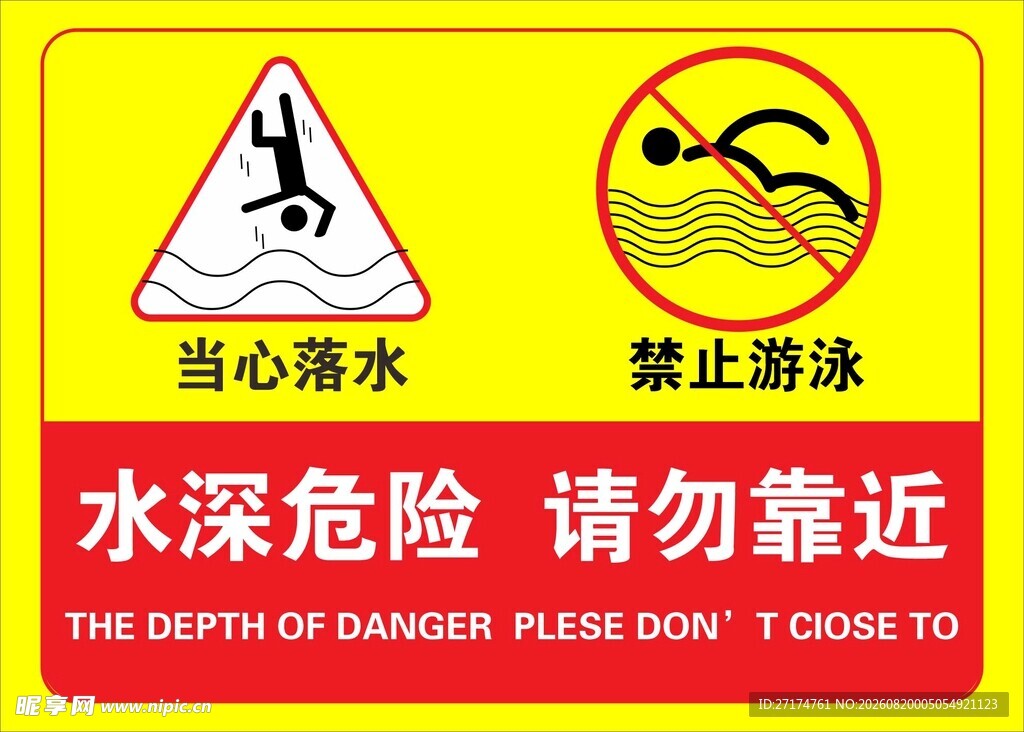 水深危险警示标志