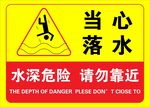 当心落水警示标志