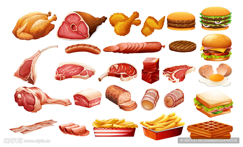 多样美味肉制品与快餐