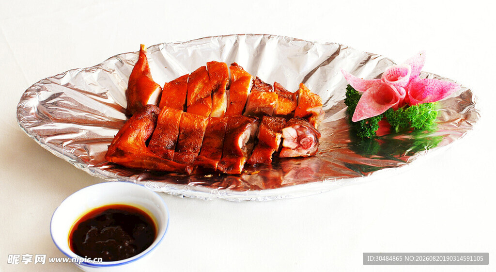 美味烤鸡摆盘精致