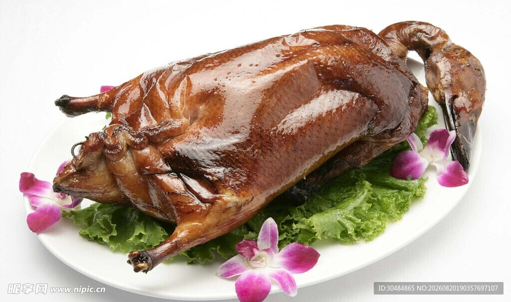 美味烤鸭摆盘精致