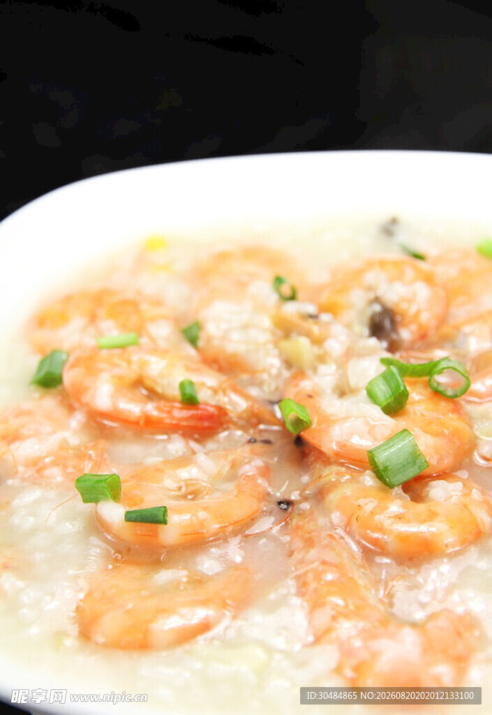 虾仁粥美食特写