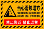当心滑坡塌方警示标志