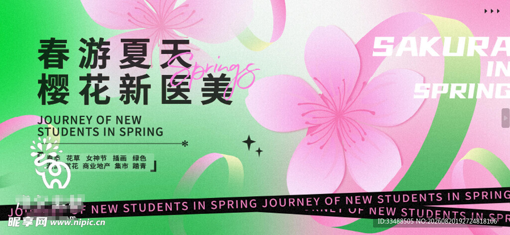 春夏樱花绽放美景