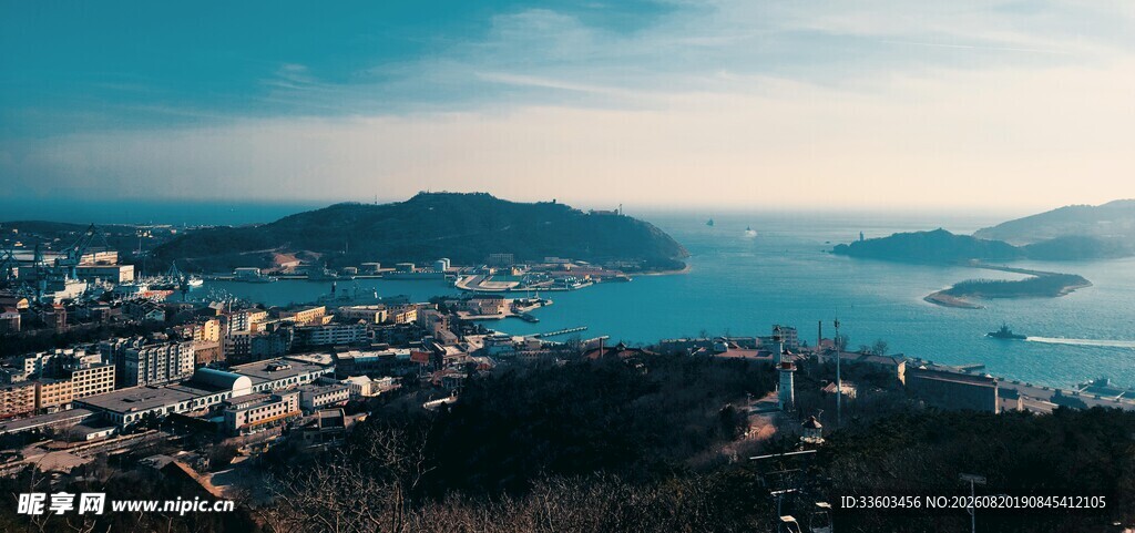 海滨城市全景风光