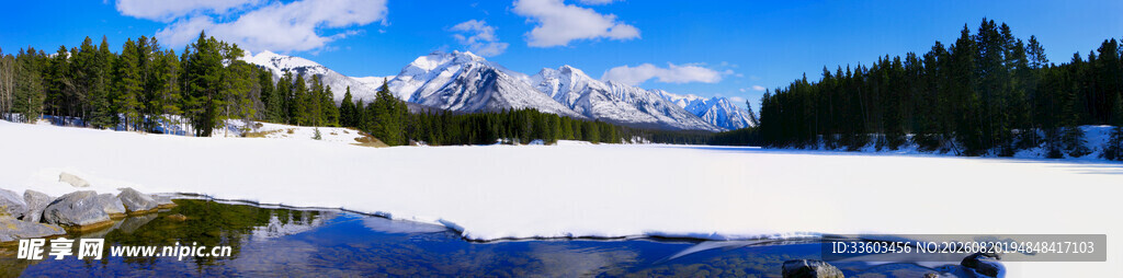 壮丽雪山湖泊自然美景
