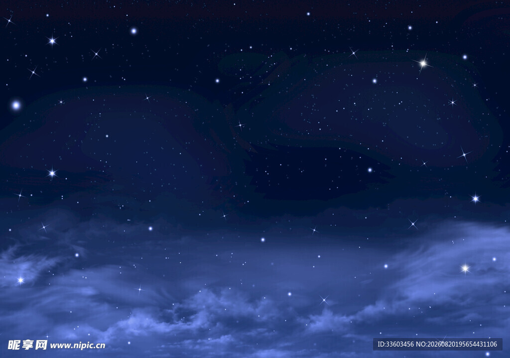 夜空繁星与云海美景