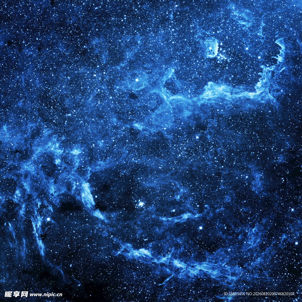 深邃蓝色星云宇宙景象