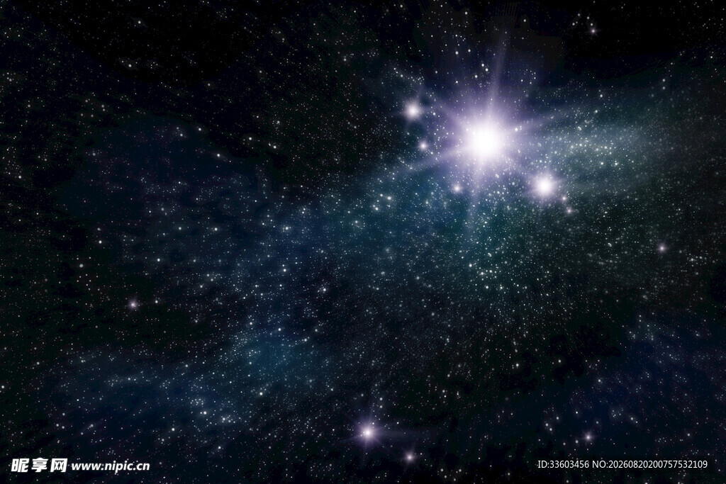 璀璨星空下的闪耀星系