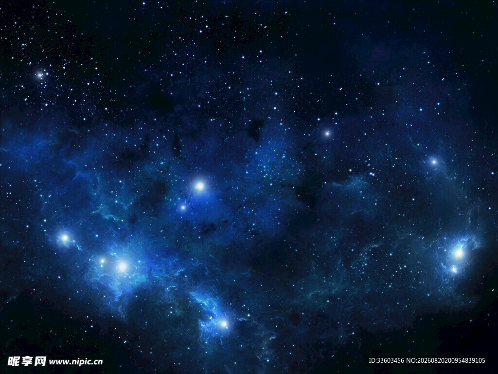 梦幻蓝色星空宇宙景象