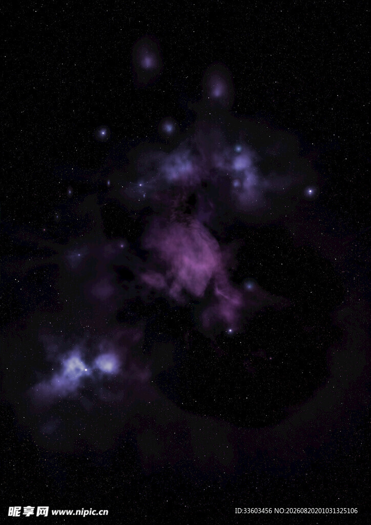 梦幻紫色星云宇宙图景