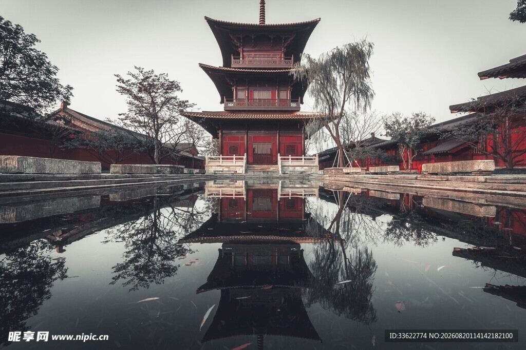 广富林古塔寺庙 