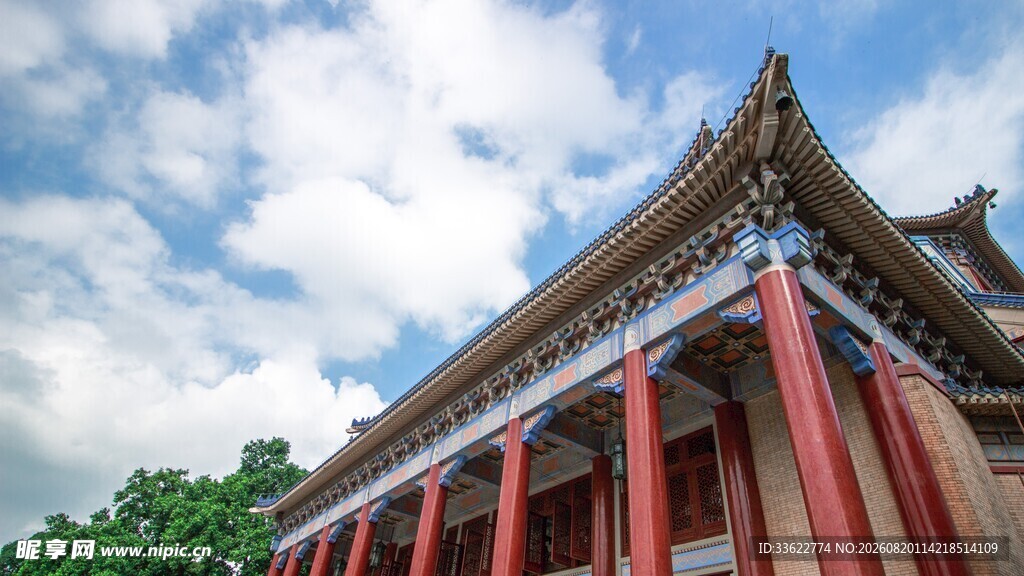 中式古建筑屋檐景观