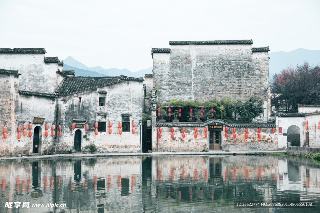 徽州宏村月沼湖
