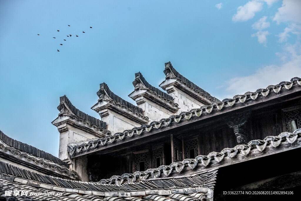 江南传统民居建筑墙体马头墙