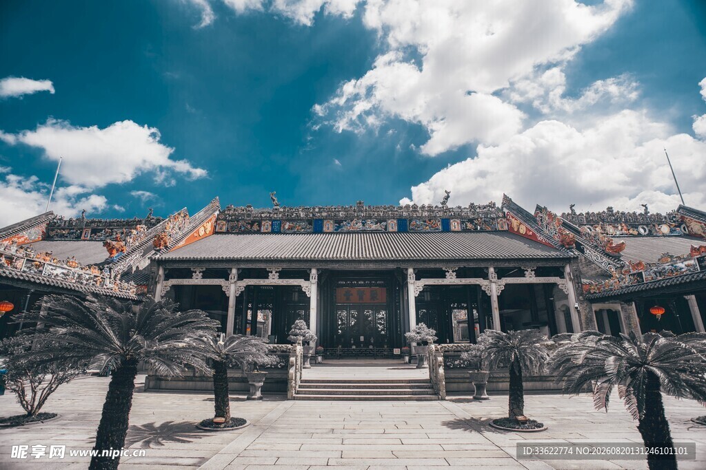 岭南建筑代表广州陈家祠大门