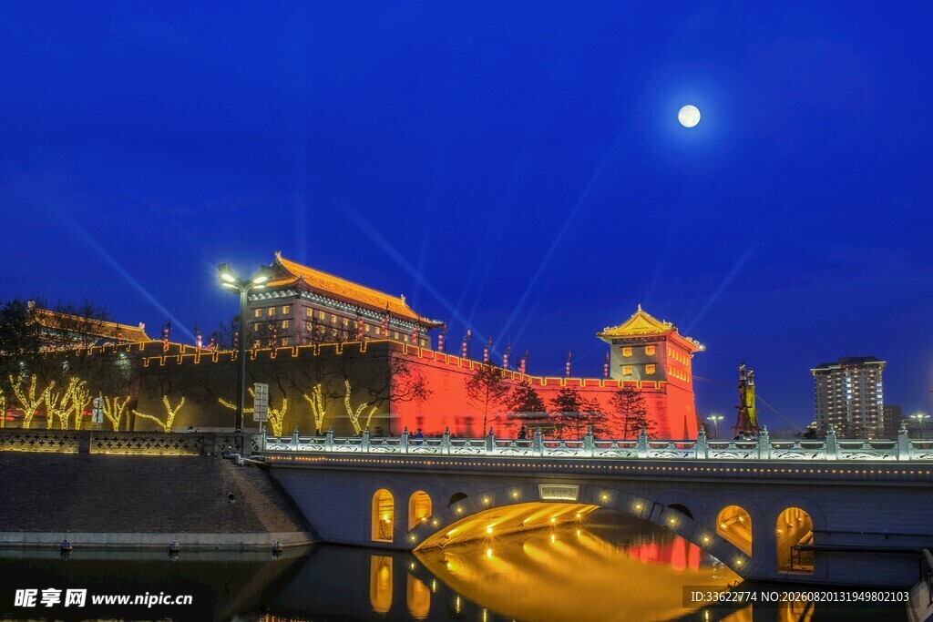 月夜下的城市璀璨景观