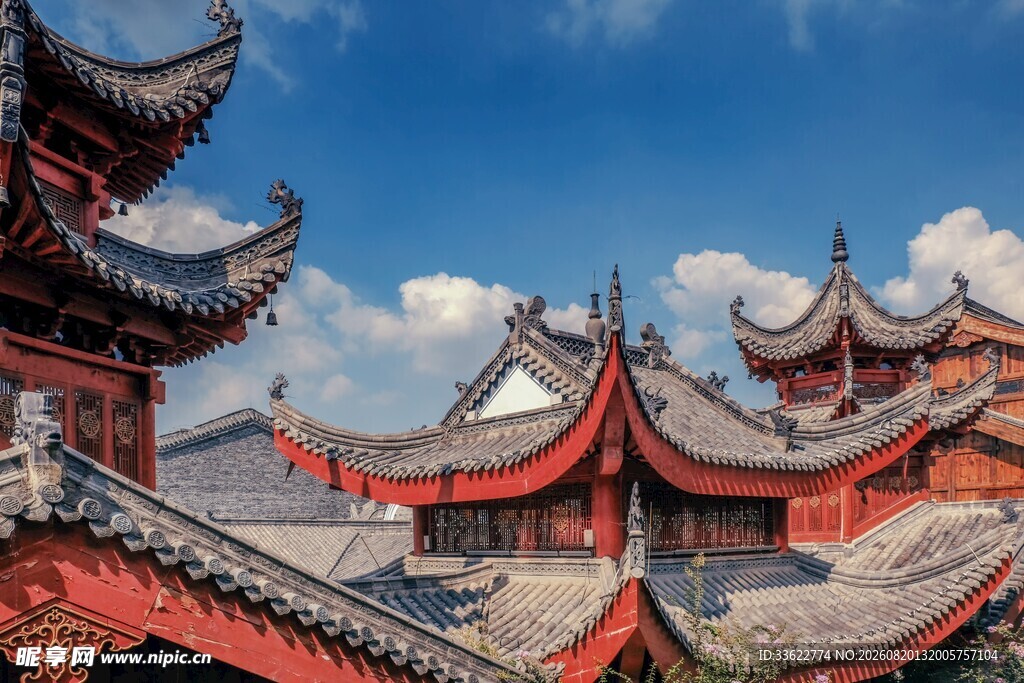 中式古建筑屋顶景观