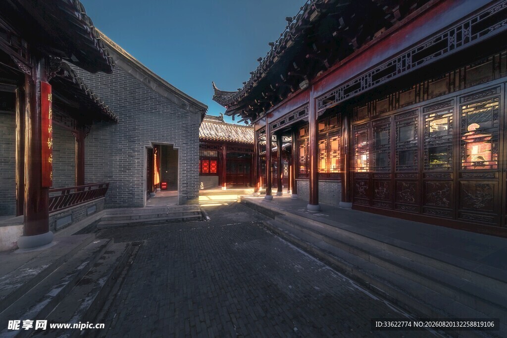 古巷夜景传统建筑韵味浓