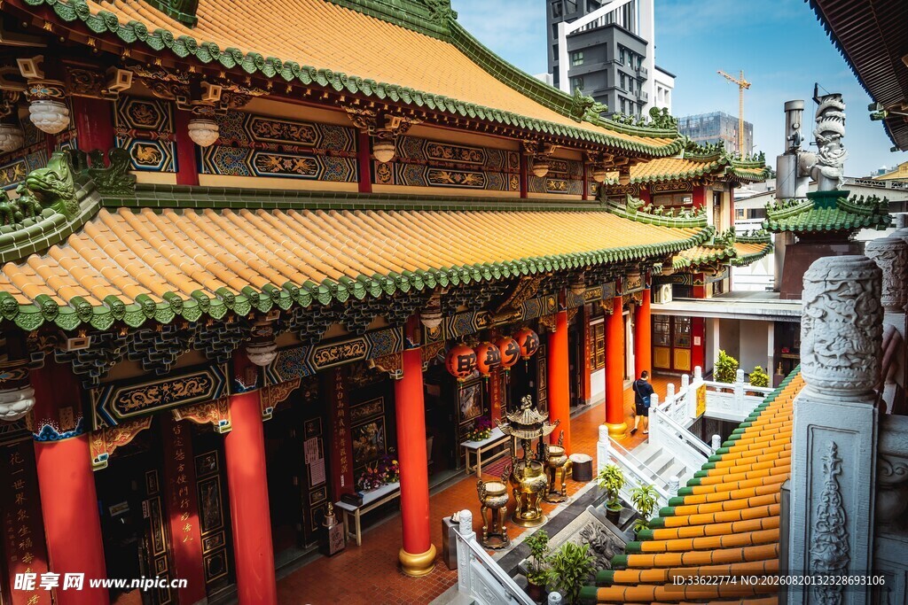 中式古建筑庙宇景观
