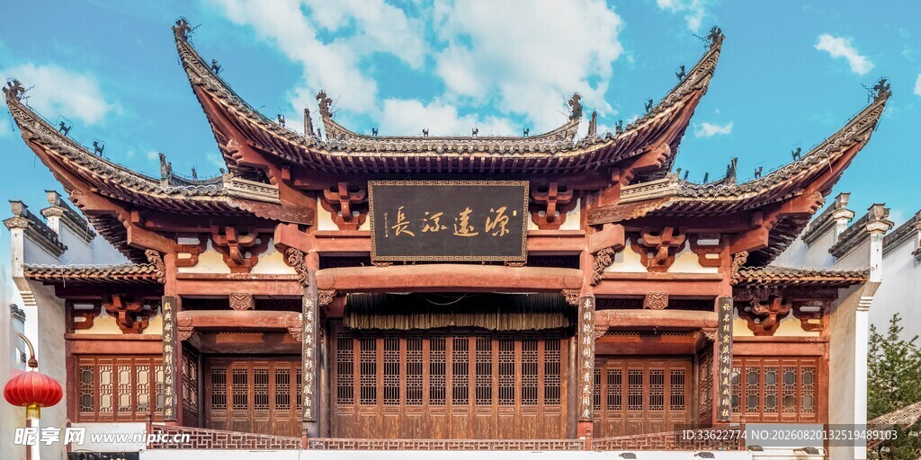 中式古建筑庙宇外观