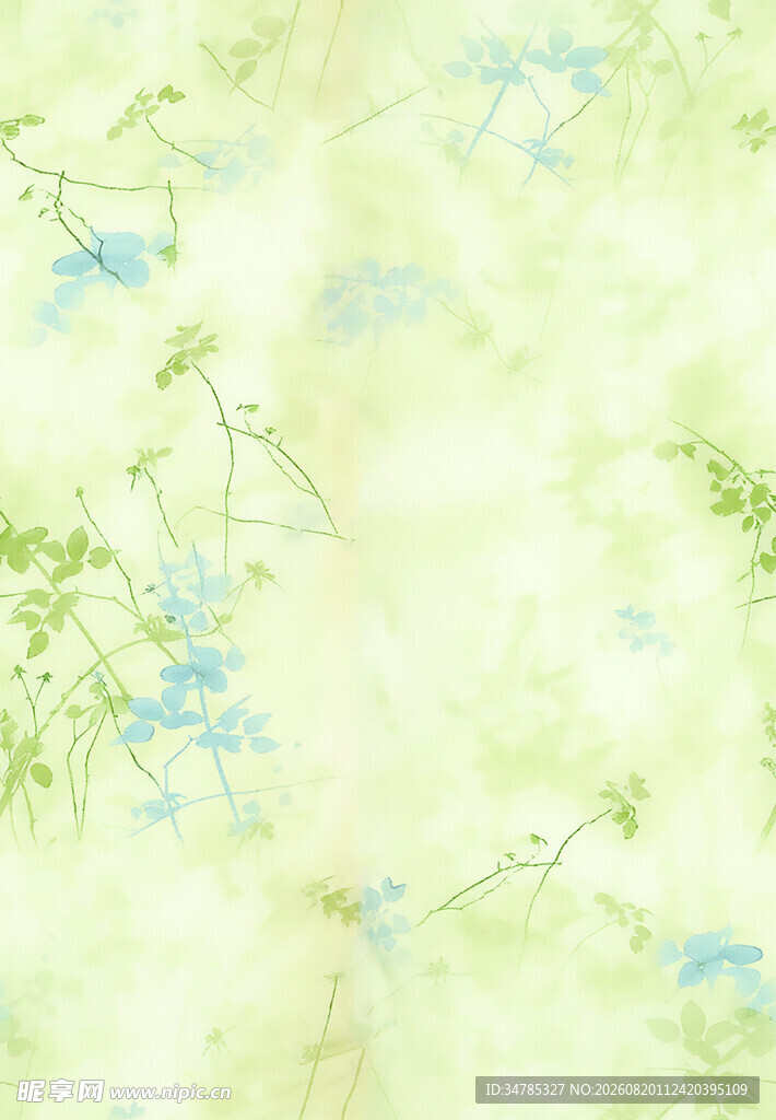 淡绿色调植物纹理背景图