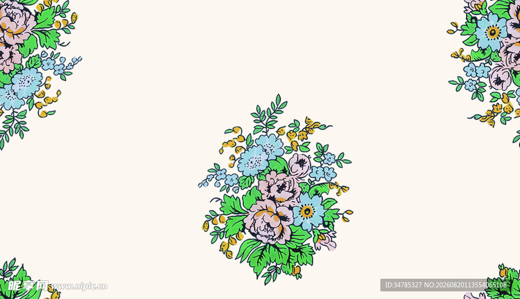 花卉图案清新雅致装饰元素