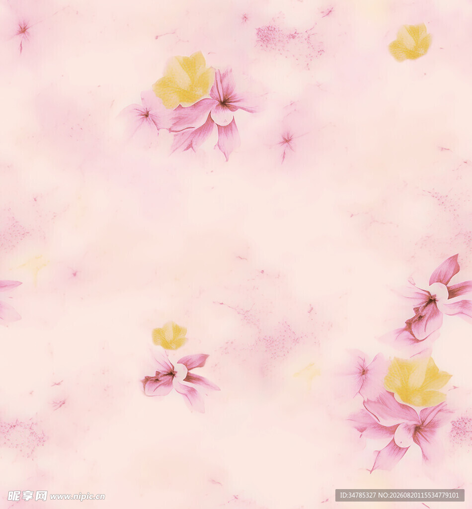梦幻粉色花卉背景图