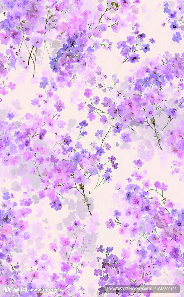 梦幻紫色花卉背景图