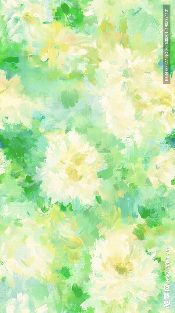 清新水彩风花卉图案