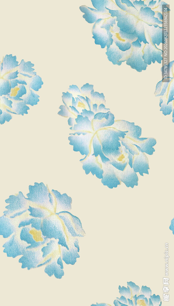 蓝白花卉图案背景