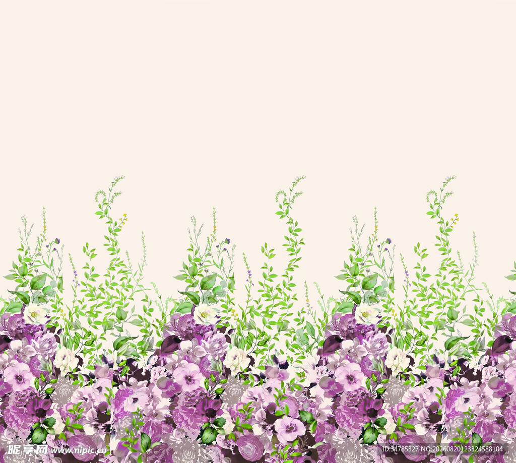 紫色花卉植物装饰背景图