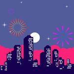 都市夜景插画