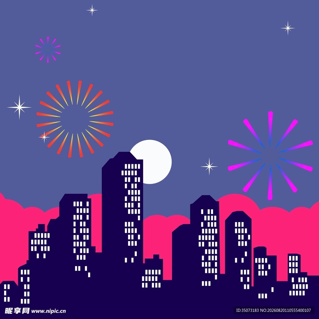 都市夜景插画