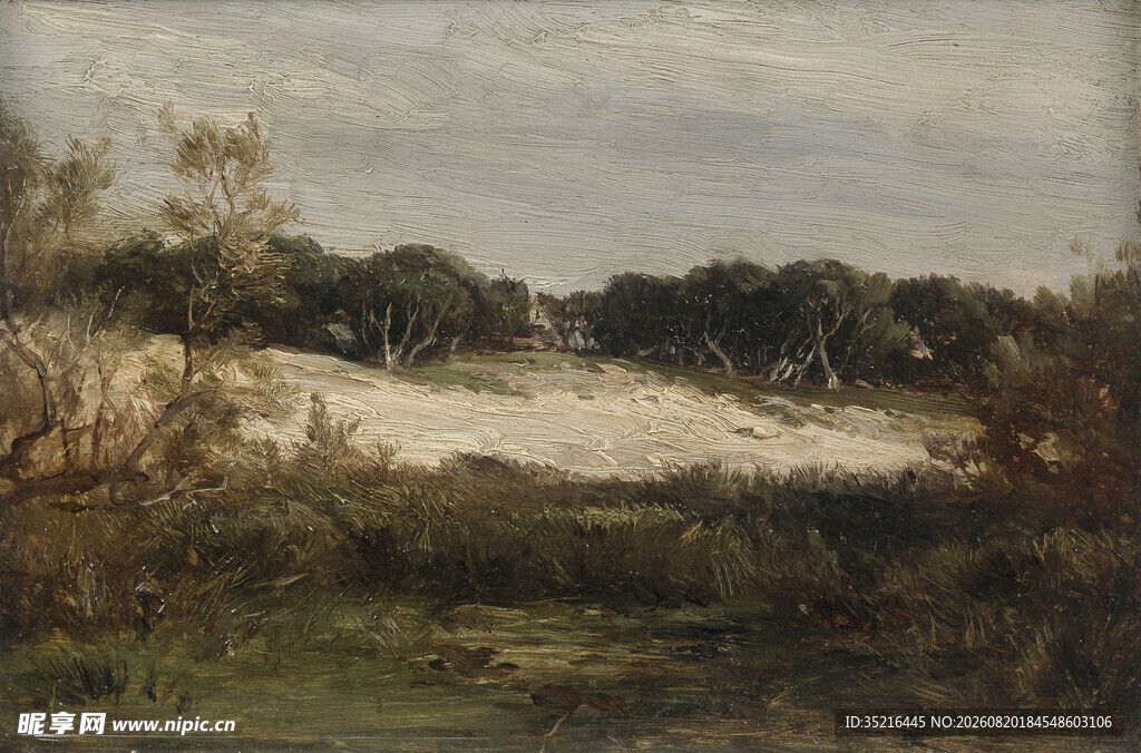 乡村旷野风景油画