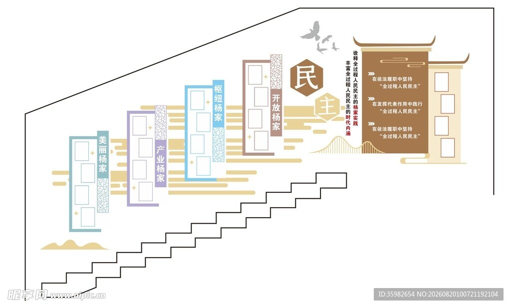 中式楼梯文化展示设计图