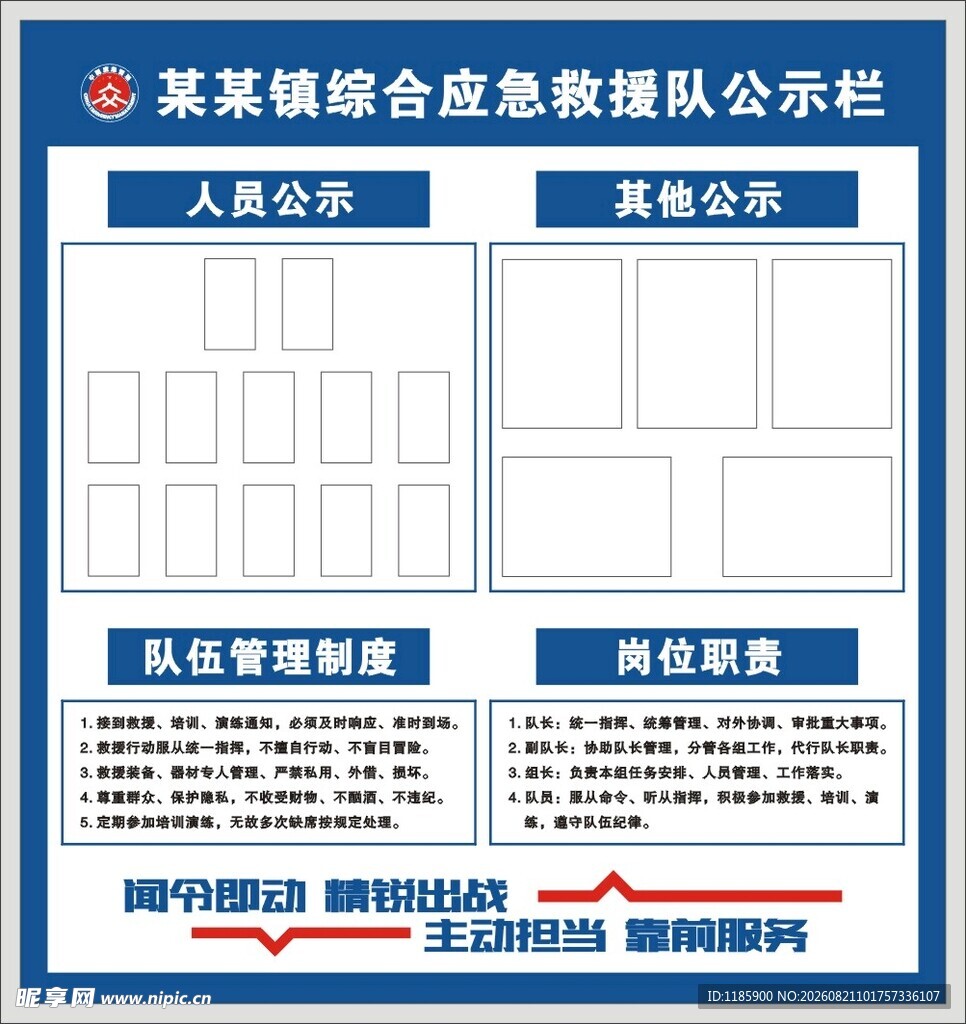 应急救援队公示栏