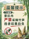 景区严禁采摘竹笋提示牌