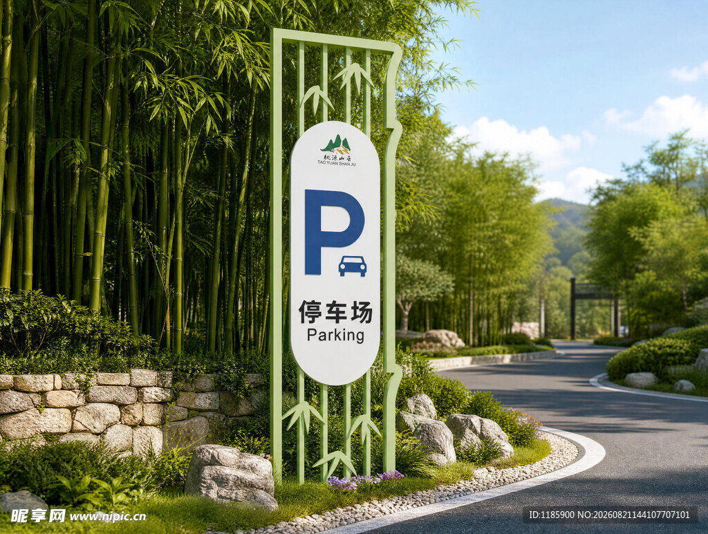 停车指示牌