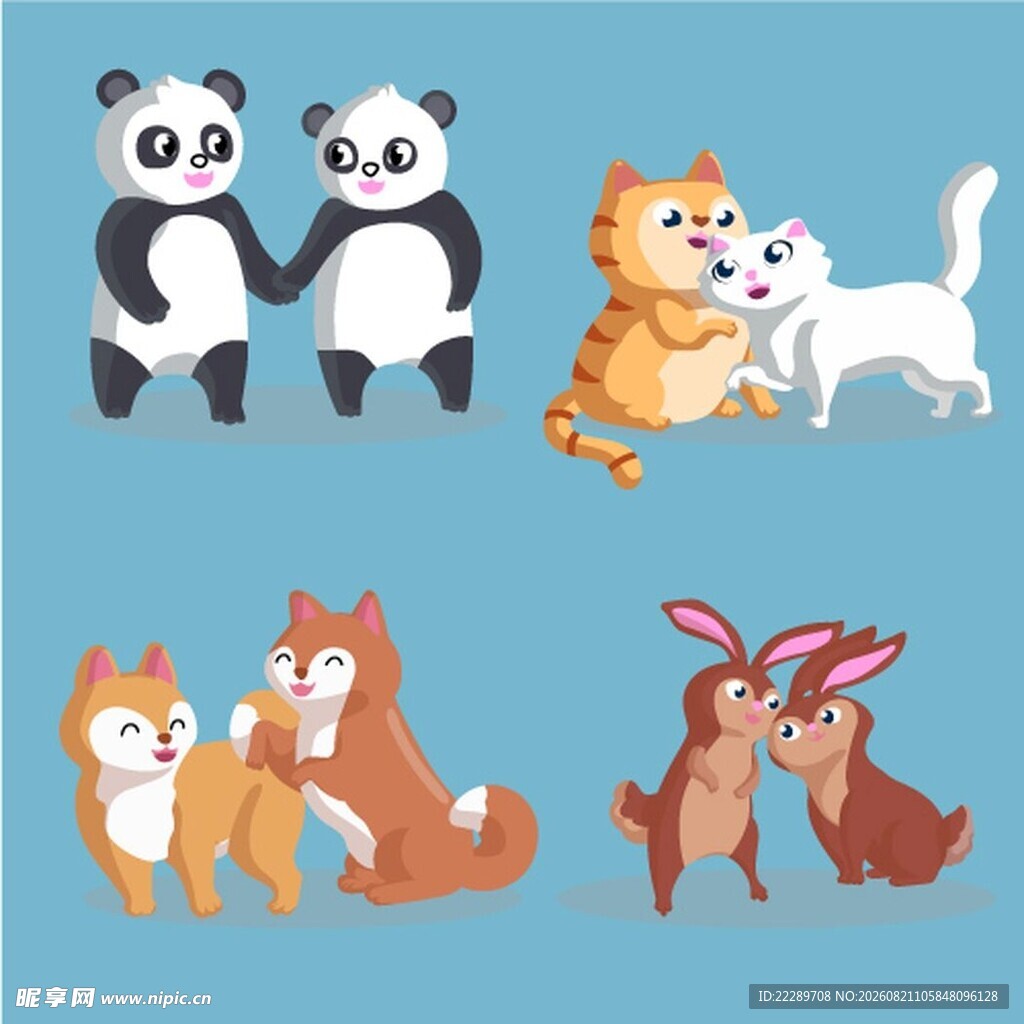 可爱动物情侣组合
