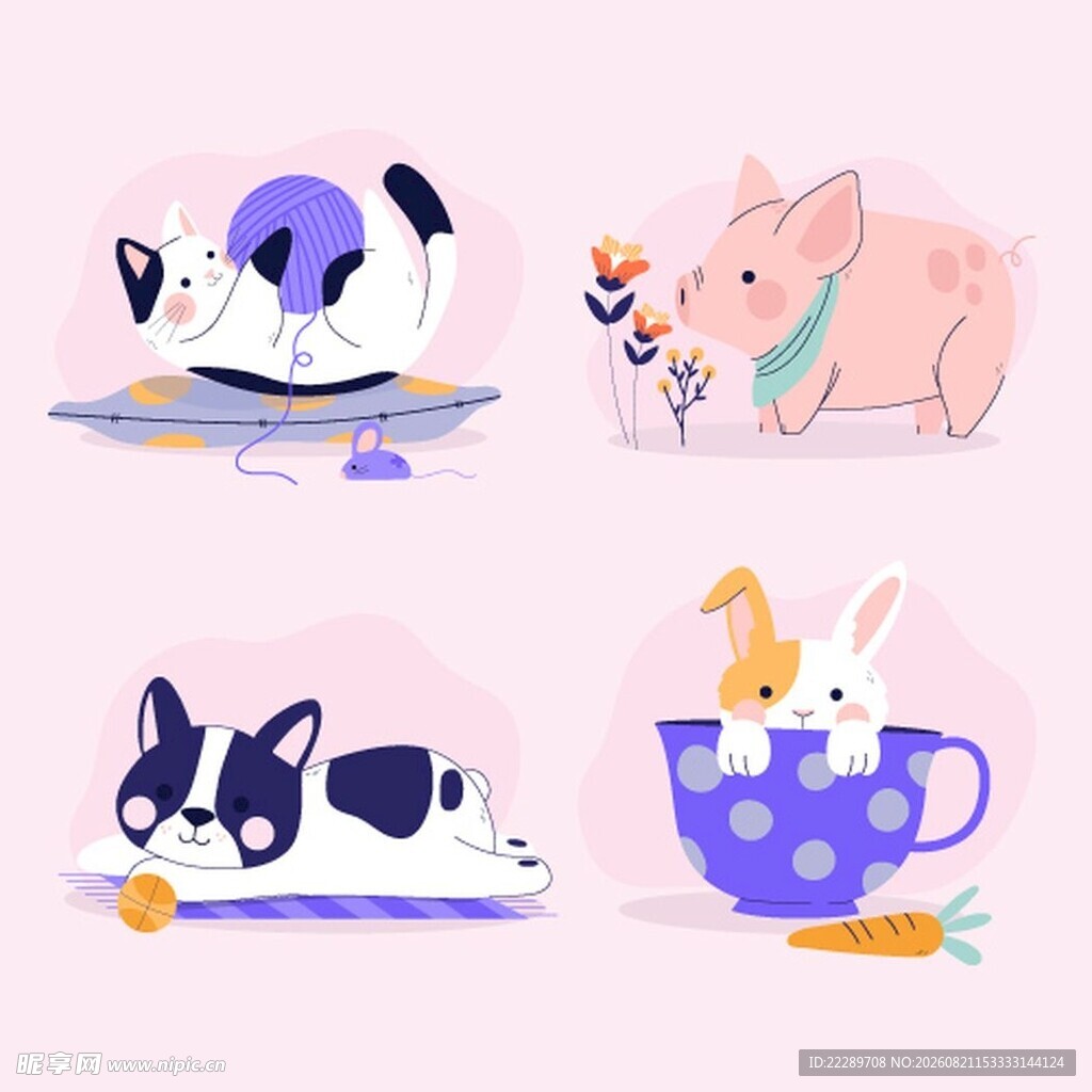 可爱动物插画集合