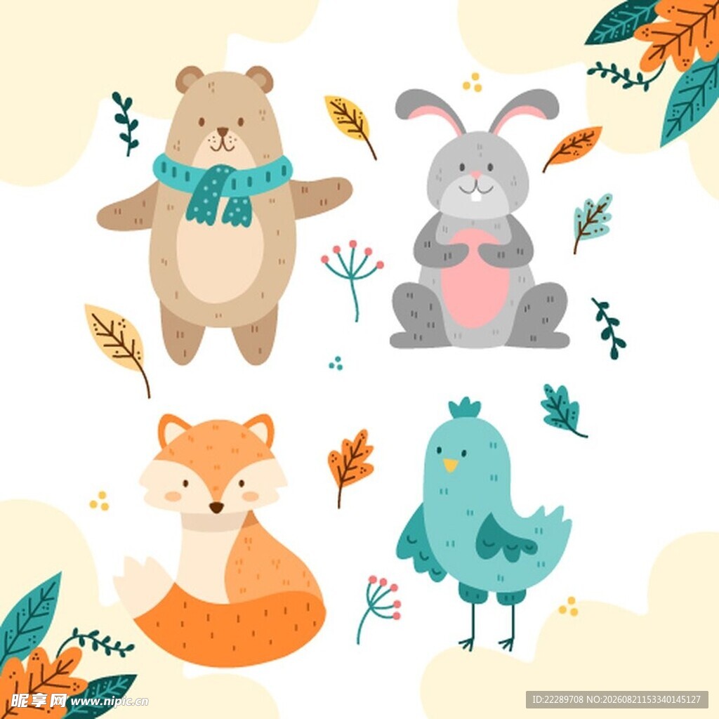 可爱动物插画