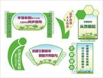 公园文明城市创建小品宣传栏海报