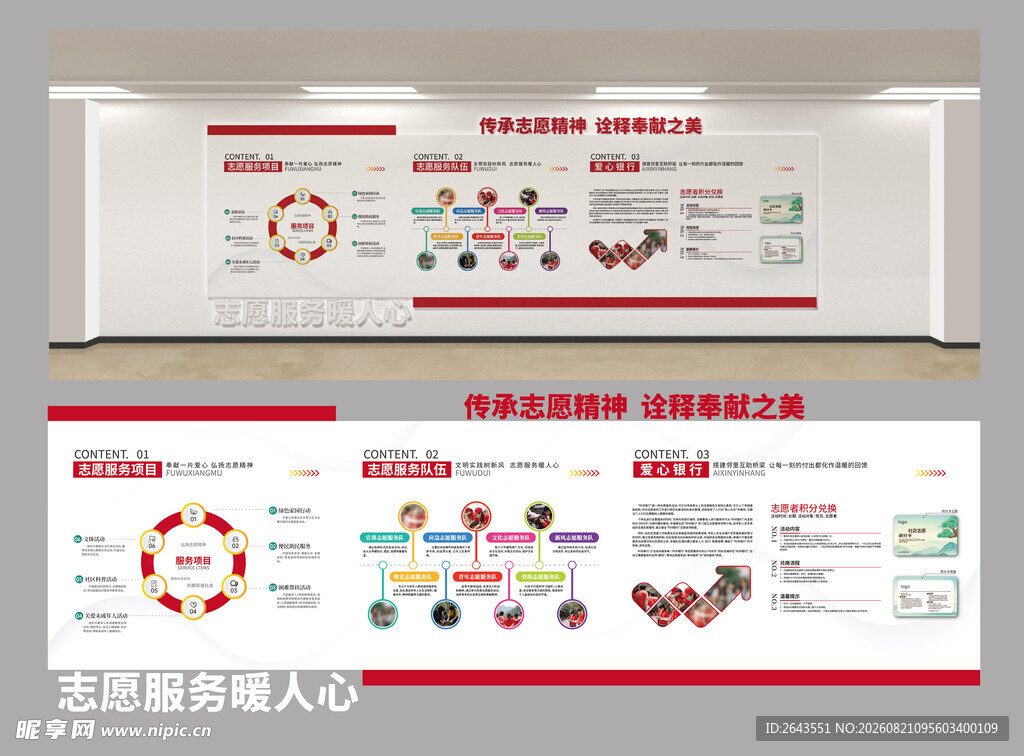 社区志愿者服务形象文化墙