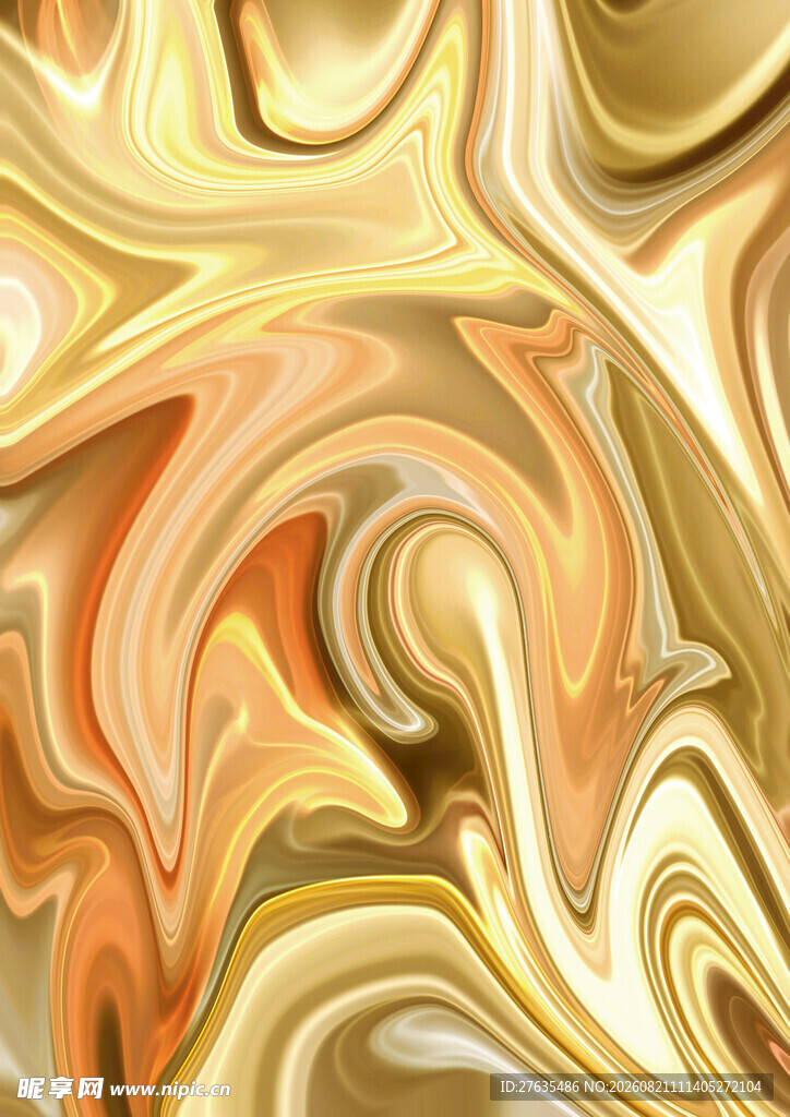 金色流体艺术纹理图案