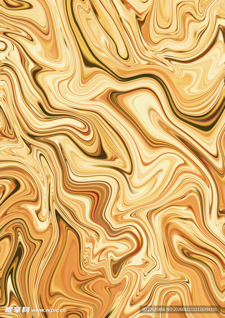 金色流体纹理艺术图案
