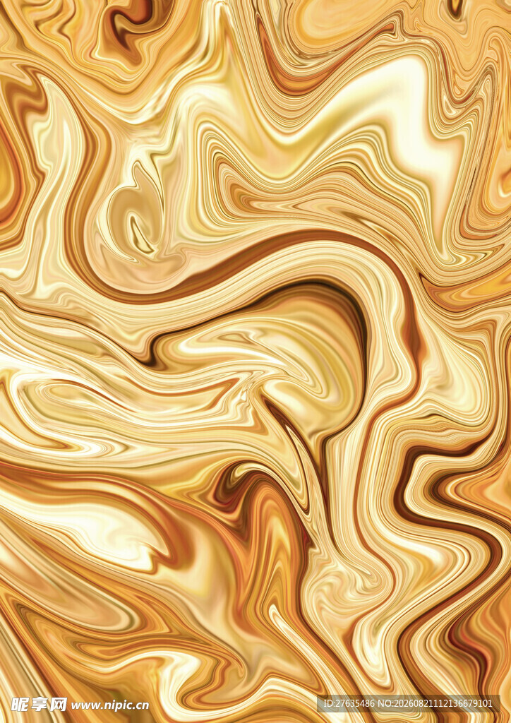 金色流体艺术纹理图案